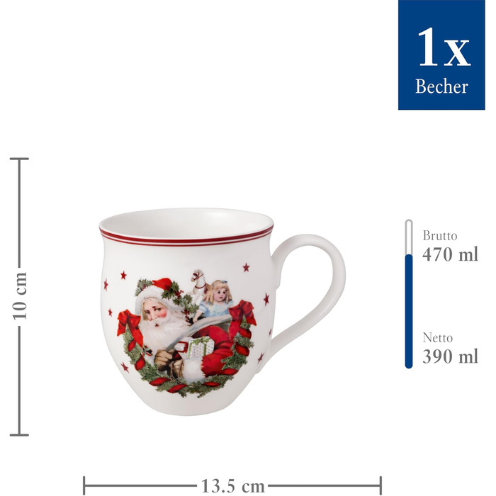 Кружка с ручкой 0,39 л Санта Toy's Delight Villeroy & Boch