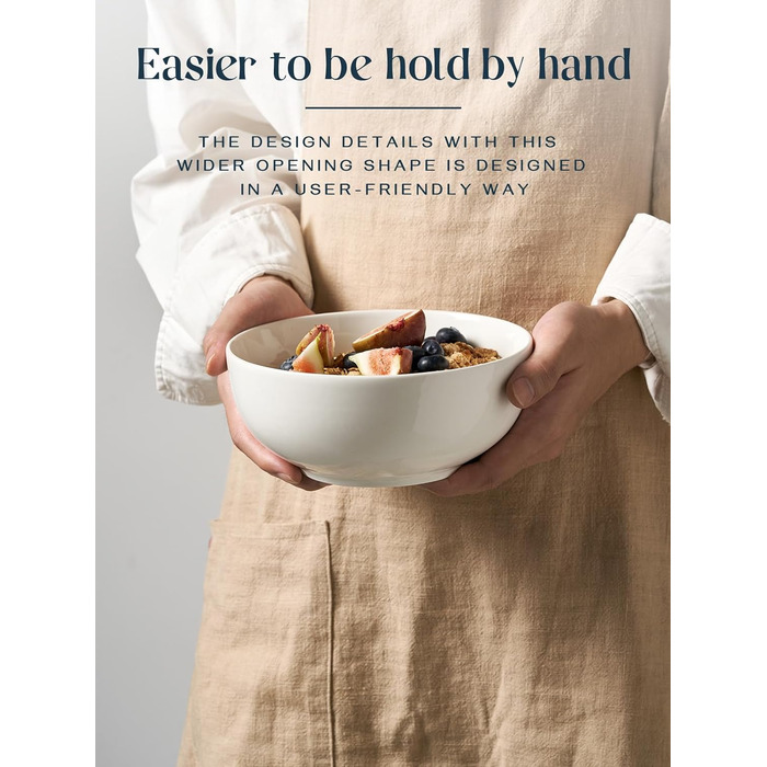 Набір з 4 великих мисок для супу 1,1 л, білий Dowan