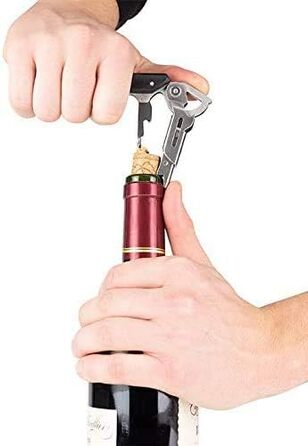 Штопор Peugeot з різаком для капсул, відкривачкою для пляшок і кріпильним кільцем, клавелін, нержавіюча сталь / ABS, 14 см, 200428