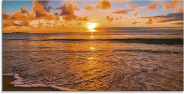 Настінний декор скляні картини настінна картина скляна картина цільна 40x40 см квадрат пляж море сонце карибський пейзаж узбережжя схід сонця морський S7LE (Тропічний пляж, 100Д x 50Ш см)