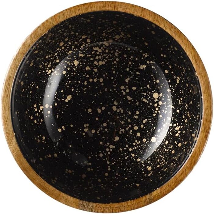 Піднос/тарілка Манго, дерево манго, внутрішнє епоксидне покриття, Ø 35,5 см Ø 35,5 см, висота 2,5 см (Зоряне небо, Ø 20 см, висота 7,5 см), 1058