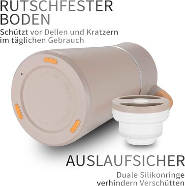 Термоглечик з чайним фільтром 1,5 л, хакі VETIN