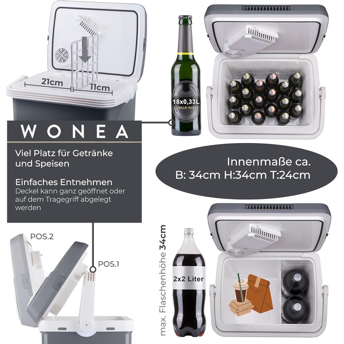 Електричний автохолодильник 32 л 8 Вт WONEA