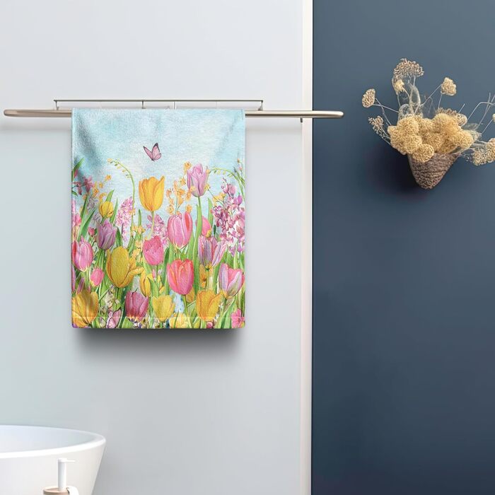 Різдвяні кухонні рушники Kwlegh, рушник для рук, різдвяна ялинка, цукерка-тростина, сніжинка, рушник для пальців, набір з 2 шт. , милий чоловічий банний рушник, високопоглинаючі рушники, 36 x (тюльпан і метелик)