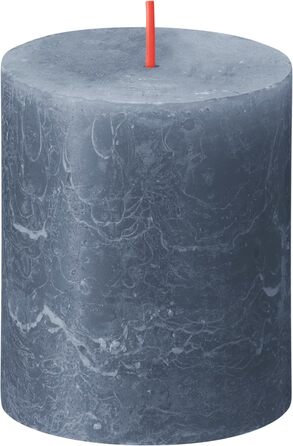 Свічки Bolsius Rustic Pillar - Оливково-зелені - Набір з 4 шт. - Декоративні побутові свічки - Час горіння 60 годин - Без запаху - Натуральний рослинний віск - Без пальмової олії - Оливково-зелені (8 x 7 см, темно-сині)