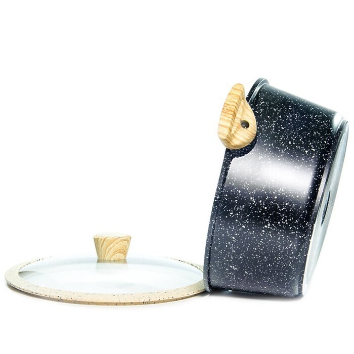 Каструля з кришкою Fissman SPOTTY STONE 28x12,5 см на 6,4 л (4426)