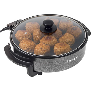 Многофункциональная сковорода Ø40см со стеклянной крышкой, антипригарное покрытие, 1.500 Вт, AHP1800Z, цвет черный (Ø 28.5 см)