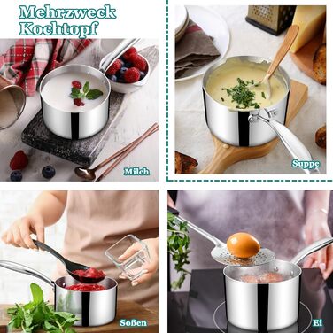 Сотейник 1,4 л з прозорою кришкою, нержавіюча сталь Homikit