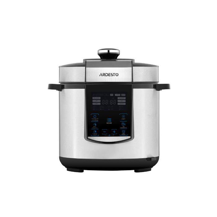 ARDESTO Мультиварка-скороварка MPC-P226, 900Вт, чаша-6л, електр. керування , книга рецептів, нерж. сталь+пластик, срібляста