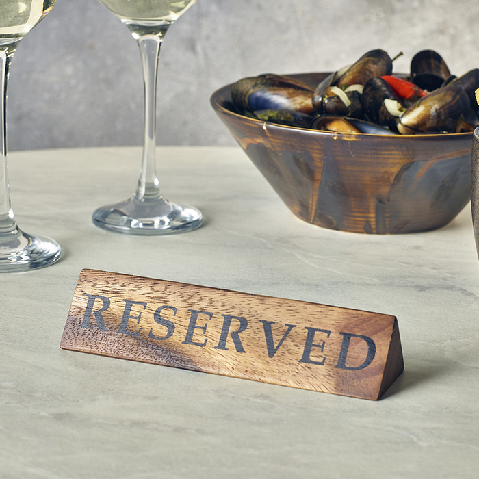 Табличка настольная "Reserved" 15*4*h 3 см, деревянная,Acacia Wood, Genware