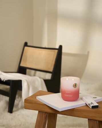 Ароматичні свічки M&SENSE Сосна та кедр у банці, велика соєва свічка 400 г з двома гнітами, час горіння 80 годин, ароматерапевтична свічка для йоги, спа та медитації. Подарунок для дівчини, дружини чи матері. Сосна та кедр (білий персик та квітка апельсин