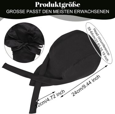 Чорний шеф-кухар капелюх 5 шт YUWJOOWEE