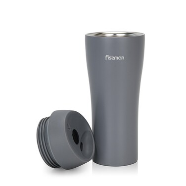 Термокухоль Fissman 420 мл, колір сірий нержавіюча сталь (9885)