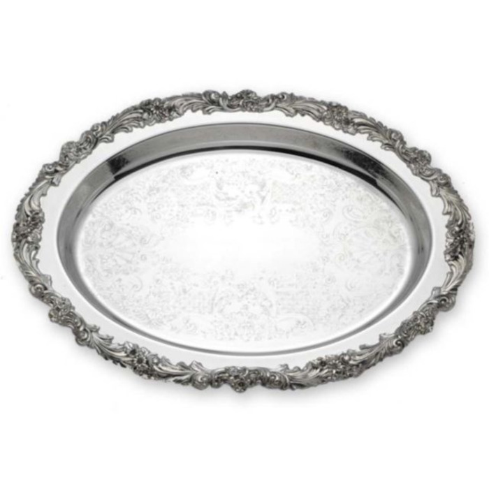 Поднос овальный Reed and Barton BURGUNDY, посеребренный, 40 см
