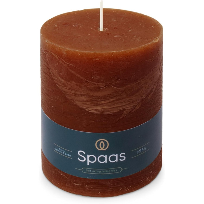 Свічка Spaas Rustic Pillar, 100/130 мм, 95 год, чорна (бордо)