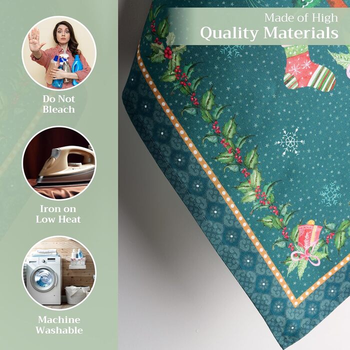 Набір з 3 багатоцільових кухонних рушників Maison d&39 Hermine Rural Christmas, 100 бавовна Барні рушники День подяки/Різдво (50 см x 70 см) (Червоний, Сріблясто-сірий)