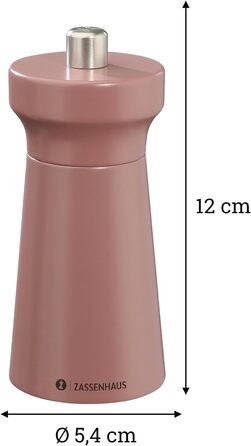 Пісок Zassenhaus WESTERLAND лакована деревина бука Головка млина з деревини бука з плавним регулюванням високопродуктивної керамічної шліфувальної машини Млин для спецій для солі 12 см, Ø 5,4 см (соляний млин, корал)