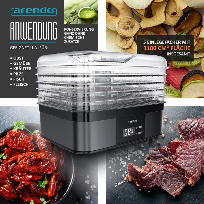 Дегідратор на 5 полиць, 350 Вт Arendo