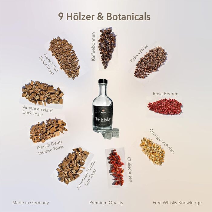 Подарунковий набір для віскі, вкл. аксесуари для дегустації віскі, каміння для віскі та келих для віскі Brilliant Infusion