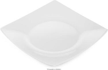 Консімо. Обідні тарілки на 6 персон - Набір з 6 тарілок - Посудомийні машини - Можна використовувати в мікрохвильовій печі - Набір керамічних тарілок - EPIRI Сучасна велика обідня тарілка - 25x25см - Black Matt (Білий)