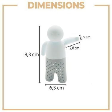 Силіконове ситечко для чаю у формі чоловічка 6,3 х 8,3 см Retoo