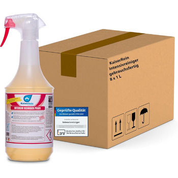 Засіб для чищення кухні KaiserRein Intensive Cleaner - Професійний спрей для видалення жиру 1 л - Ефективно видаляє жир та стійкі забруднення на кухні, в громадських місцях, на грилі та на поверхнях (8 л (1 упаковка))