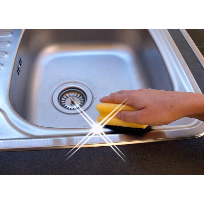 Губка для миття посуду, набір 10 предметів, жовтий/чорний Sonty