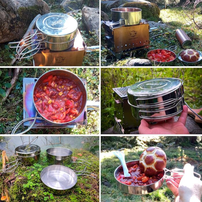 Набор посуды из нержавеющей стали из 4 предметов (900 мл 600 мл) Bestargot