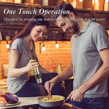 Млин для солі та перцю електричний, набір 2 предмети, cріблястий SIMPLETaste