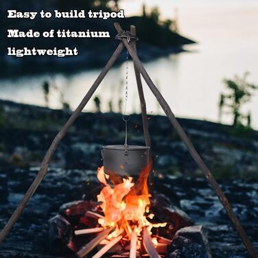 Кемпінгова титанова регульована вішалка для горщиків Ti9012O iBasingo