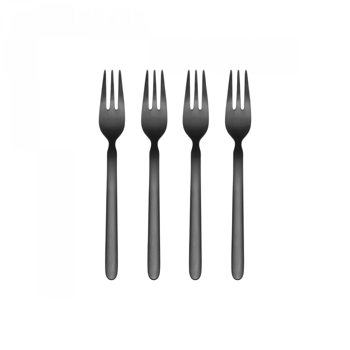 Набір вилок для торта, 4 предмети, чорні Stella Blomus