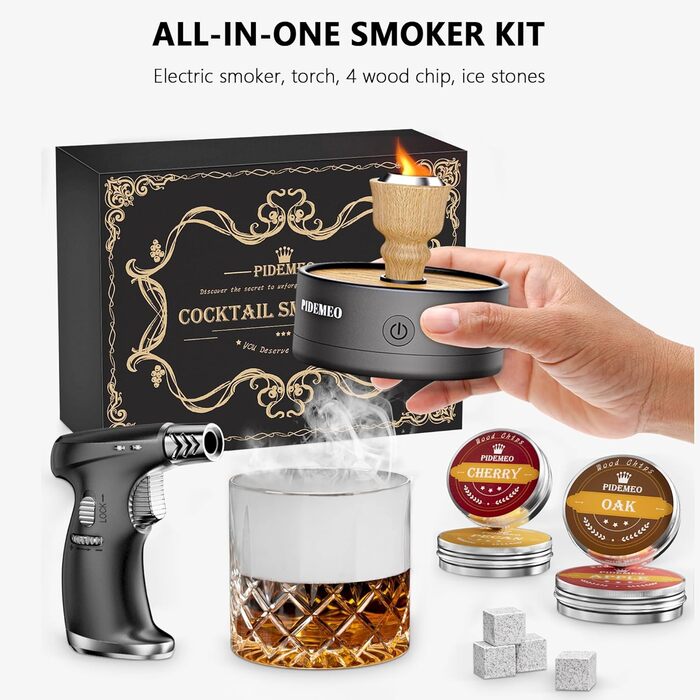 Набір для копчення коктейлів 14 предметів Pidemeo