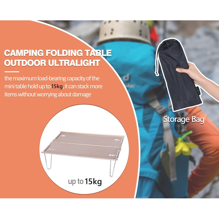 Складаний кемпінговий стіл з алюмінієвого сплаву, сірий Boundless Voyage