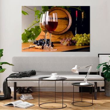 Настінні картини декор вітальні бочка з алкоголем пляшка напій картини на склі 120x80 см скляна картина спальня декор кухні настінне мистецтво друк мистецтва великий XXL настінна декорація картина зі скла сучасний GAA120x80-2238 120L x 80B см