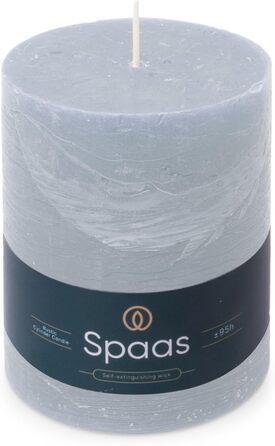 Свічка Spaas Rustical Pillar, 100/130 мм, 95 год, чорна (світло-блакитна)
