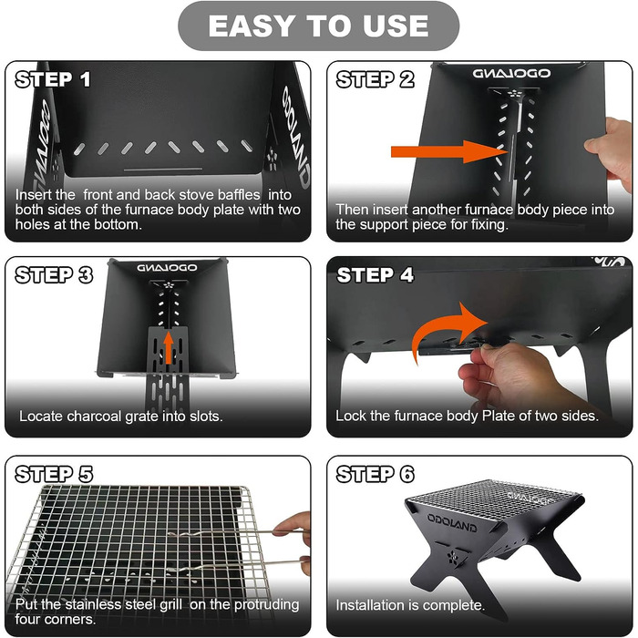 Складаний мангал - гриль для відкритого використання Odoland