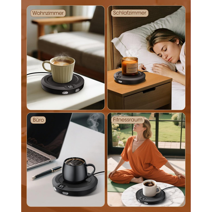 Подогреватель чашек с автоматическим выключением 2-12 часов, черный MXMZHXU