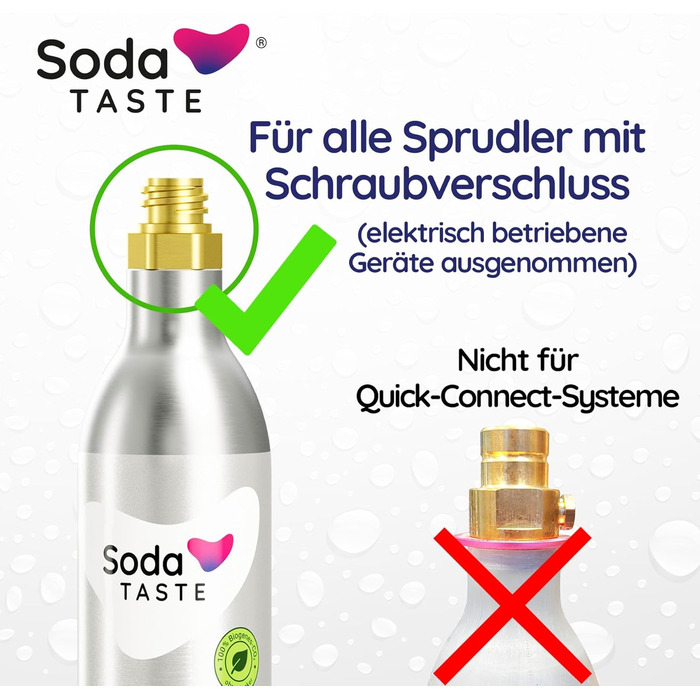 Набір із 2 змінних CO2-балонів SodaTASTE (змінний) для газованок, з натуральним м&39ятним смаком, без сиропу, для приготування до 120 л ароматизованої газованої води, без цукру (УВАГА потрібні 2 порожні балони) (лимон)