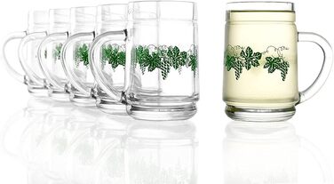 Набір винних кухлів 0,25 л з декором виноградного листя, 6 предметів, Stölzle Lausitz