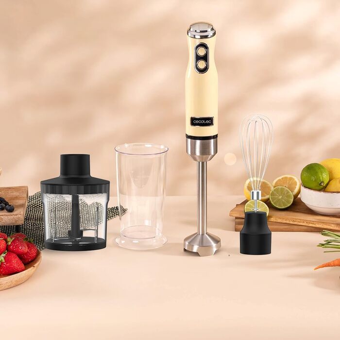 Блендер ручний 1200 Вт жовтий Power RetroYellow 1200MAX Cream & Crush Cecotec