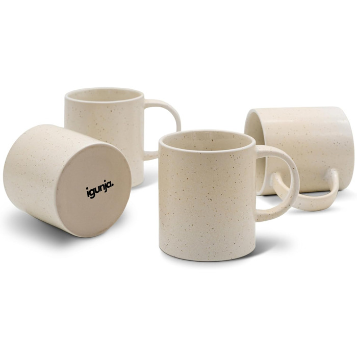 Набір керамічного посуду igunja, набір мисок та тарілок 12 предметів на 4 особи Високоякісний, 100 ручної роботи, набір посуду з реактивною глазур&39ю, зовні матовий, всередині глянцевий (бежевий, набір чашок)