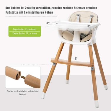 Дитячий стільчик для годування 2-в-1 від 6 місяців COSTWAY