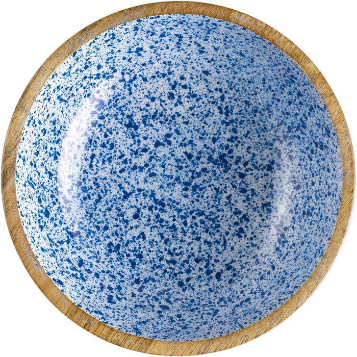 Піднос/тарілка Манго, дерево манго, внутрішнє епоксидне покриття, Ø 35,5 см Ø 35,5 см, висота 2,5 см (біло-блакитний, Ø 24 см, висота 7,5 см), 1058