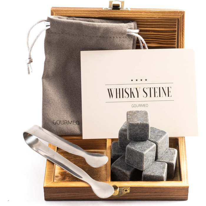 Набор из 9 камней для виски с щипцами GOURMEO