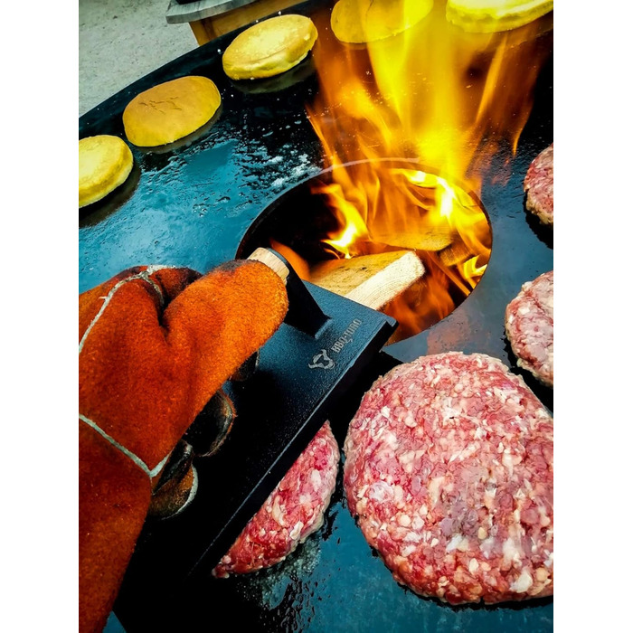 Прес для бургерів з дерев'яною ручкою 21 x 11 см BBQ-Toro