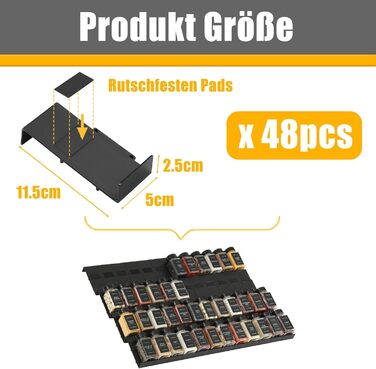 Органайзер для спецій пластиковий розсувний, 48 комірок, чорний Famhap