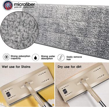 Набор швабр и ведром 140 см кремовый Masthome