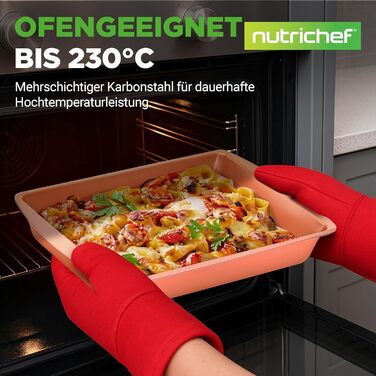 Набір форм для випікання NutriChef із 8 предметів набір форм для випікання, що включає форму для торта, деко, форму для хліба, форму для мафінів, рознімну форму, форму для піци, круглу форму для випікання та прямокутну форму для випікання. Міцні аксесуари