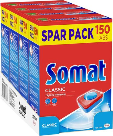 Таблетки для посудомоечной машины 4 пакетика x 150 таблеток Somat