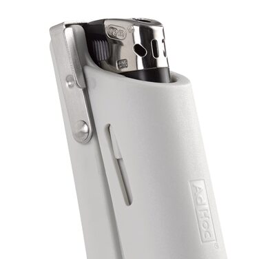 Подовжувач запальнички FIRE Finger, в т.ч. одноразова запальничка, пластик/нержавіюча сталь (світло-сірий), 22